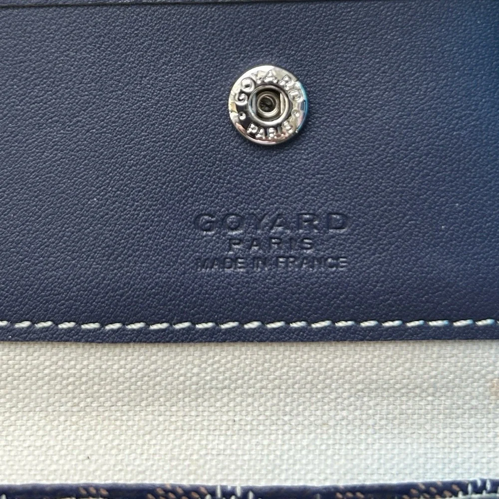 GOYARD Paris Navy Blue Goyardine Flap Pouch (for Tote) Made in France - No Strap